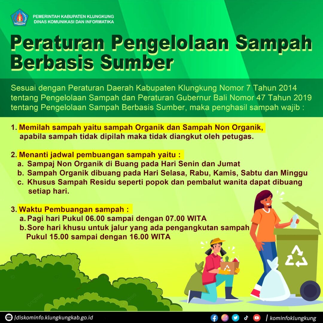 Jadwal Pembuangan Sampah Masyarakat Kota Semarapura